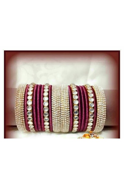 Bangle Set - SIlver and Maroon Bangle Set - SIlver and Maroon